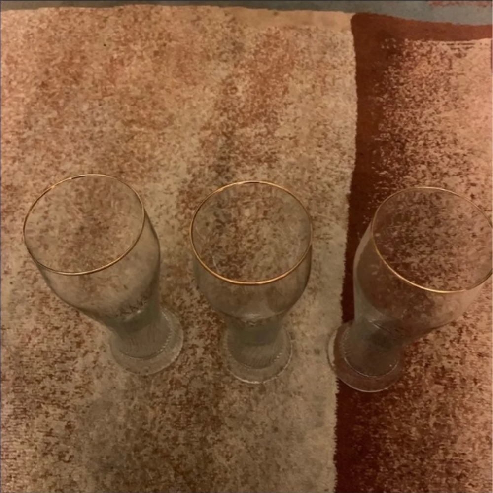 Lot of 3 Samuel Adams Ale Gold Rim Logo Tall Pilsner Large 9” 20 Oz Beer Glass - Picture 3 of 6